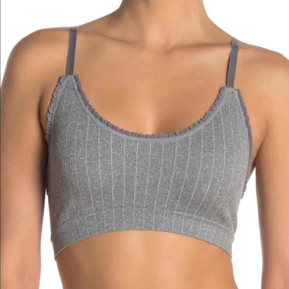 free press Other - NEW FREE PRESS Audrey Rib Scoop Neck Bralette Grey